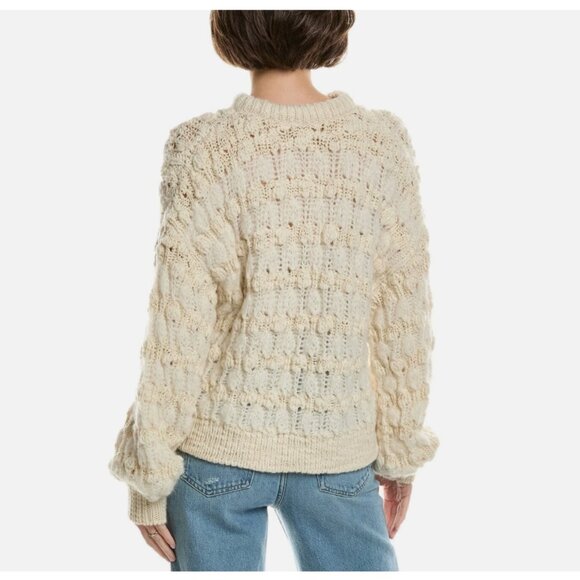 Frame Popcorn Wool-Blend Knit Crewneck Sweater - Picture 6 of 8